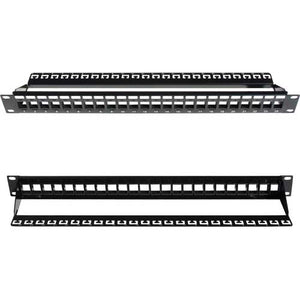 Vertical Cable 043-382/24/1U 24 Port Blank Patch Panel with Cable Black
