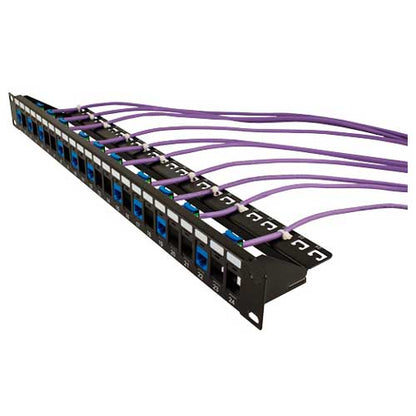 Vertical Cable 043-382/24/1U 24 Port Blank Patch Panel with Cable Black