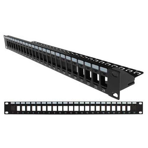 Vertical Cable 043-382/24/1U 24 Port Blank Patch Panel with Cable Black
