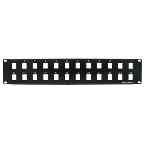 Vertical Cable 043-382/24 24 Port Blank Patch Panel Black