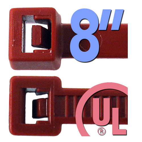 Vertical Cable 045-T50R2C2UL 8″ Cable Ties c(UL) Listed Red (Pack of 100)