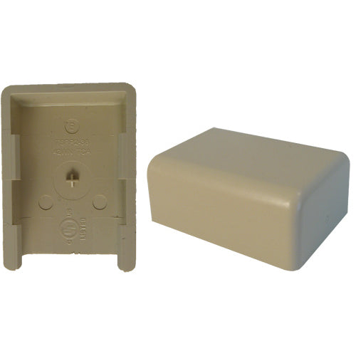 Vertical Cable 045-TSR2I-36 1 1/4" Surface Raceway End Cap Ivory (Pack of 10)