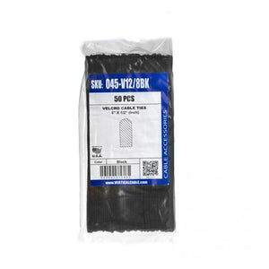Vertical Cable 045-V12/8BK 8 inch Velcro Tie Wraps 8″x1/2″ Black (Pack of 50)