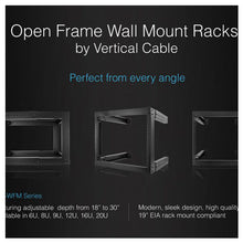 Vertical Cable 047-WFM-1226 12U Wall Mount Open Fixed Adjustable Black