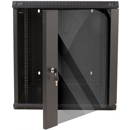 Vertical Cable 047-WHS-1270 12U Wall Mount Swing Out Enclosure Black
