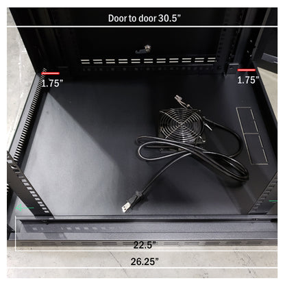 Vertical Cable 047-WHS-1270 12U Wall Mount Swing Out Enclosure Black