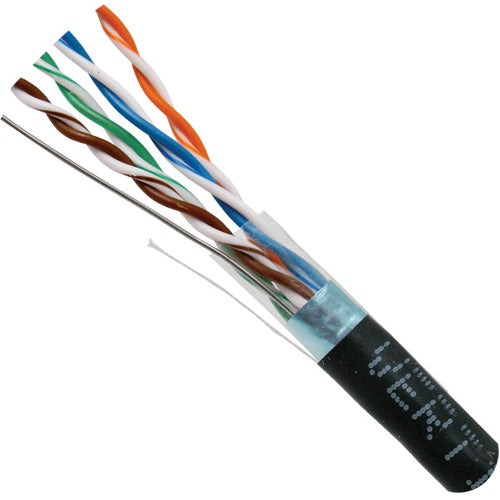 Vertical Cable 057-468/S/BK 24/8C Solid BC PVC Jacket CAT5E STP Cable Pull Box 1000FT Black