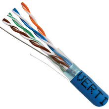 Vertical Cable 057-479/S/P/BL 24/8C Solid BC CU CAT5E Shielded F/UTP Plenum Rated (CMP) Cable 1000ft Blue