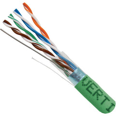 Vertical Cable 057-470/S/GR 24/8C Solid BC PVC Jacket CAT5E STP Cable Pull Box 1000FT Green