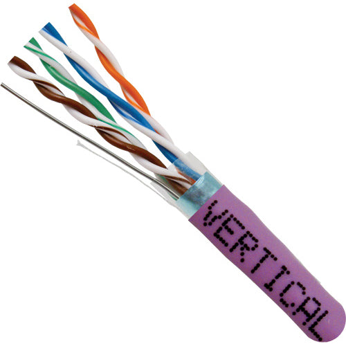 Vertical Cable 057-472/S/PR 24/8C Solid BC PVC Jacket CAT5E STP Cable Pull Box 1000FT Purple
