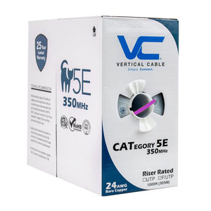 Vertical Cable 057-472/S/PR 24/8C Solid BC PVC Jacket CAT5E STP Cable Pull Box 1000FT Purple