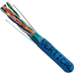 Vertical Cable 057-476/S/P/BL 24/8C Solid BC CU CAT5E STP Shielded Plenum Rated (CMP) Cable 1000ft Blue