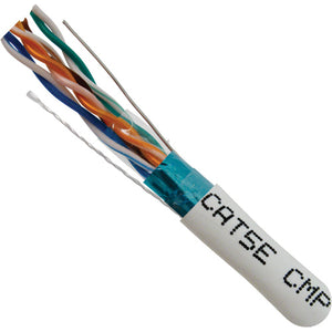 Vertical Cable 057-478/S/P/WH 24/8C Solid BC CU CAT5E STP Shielded Plenum Rated (CMP) Cable 1000ft White
