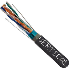 Vertical Cable 057-482/S/P/BK 24/8C Solid BC CU CAT5E Shielded F/UTP Plenum Rated (CMP) Cable 1000ft Black