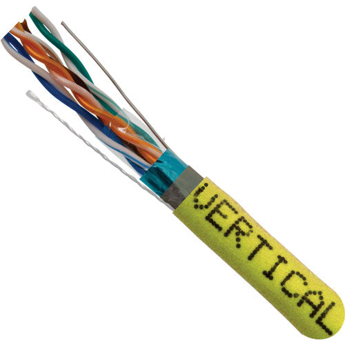 Vertical Cable 057-484/S/P/YL 24/8C Solid BC CU CAT5E Shielded F/UTP Plenum Rated (CMP) Cable 1000ft Yellow