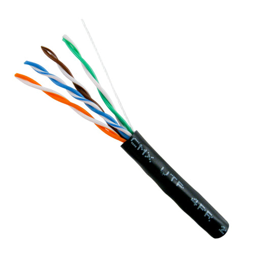 Vertical Cable 059-484/CMX 24/8C CAT5E CMX Solid Bare Copper Outdoor UV Rated 1000ft Pull Box Black