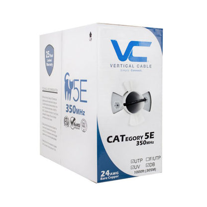 Vertical Cable 059-485/CMXF 24/8C CAT5E CMXF Solid Bare Copper Direct Burial 1000ft Pull Box Black
