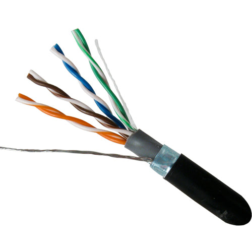 Vertical Cable 059-486/CMXT 24/8C CAT5E CMXF Shielded Solid BC Direct Burial UV Rated 1000ft Pull Box Black