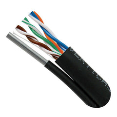 Vertical Cable 059-497/MESG 24 AWG CAT5E Solid BC Outdoor Rated Cable with Messenger 1000ft Pull Box Black