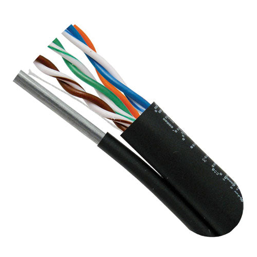 Vertical Cable 069-562/MESG 23 AWG CAT6 UTP Solid BC Outdoor Rated Cable with Messenger 1000ft Black