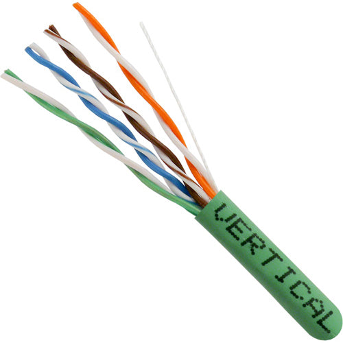 Vertical Cable 063-513/ST/GR 24/8C CAT6 UTP Stranded Bare Copper 1000ft Pull Box Green