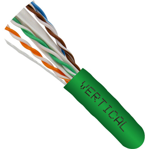 Vertical Cable 064-687/A/GR 23/8C CAT6A (Augmented) 10Gb UTP Solid BC Cable 1000ft Pull Box Green