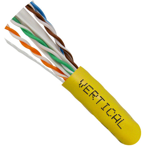 Vertical Cable 065-489/A/P/YL 23 AWG CAT6A 10G UTP Solid BC Plenum Bulk Ethernet Cable 1000ft Yellow