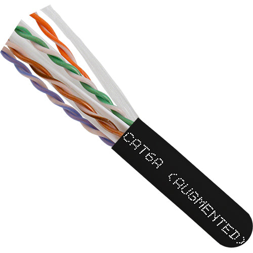 Vertical Cable 065-300/A/P/BK 23 AWG CAT6A Unshielded UTP Solid BC Cable Plenum Rated(CMP) 1000ft Spool Black