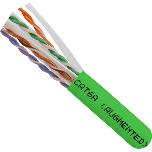 Vertical Cable 065-302/A/P/GR 23 AWG CAT6A Unshielded UTP Solid BC Cable Plenum Rated(CMP) 1000ft Spool Green