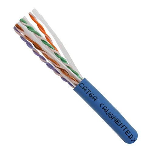 Vertical Cable 065-487/A/P/BL 23 AWG CAT6A 10G UTP Solid BC Plenum Bulk Ethernet Cable 1000ft Blue