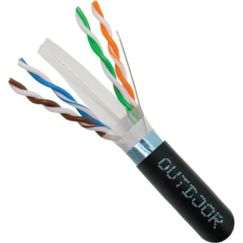 Vertical Cable 069-556/CMXT2K 23/8C CAT6 CMXT Shielded Solid Bare Copper DB Cable 2000ft Black