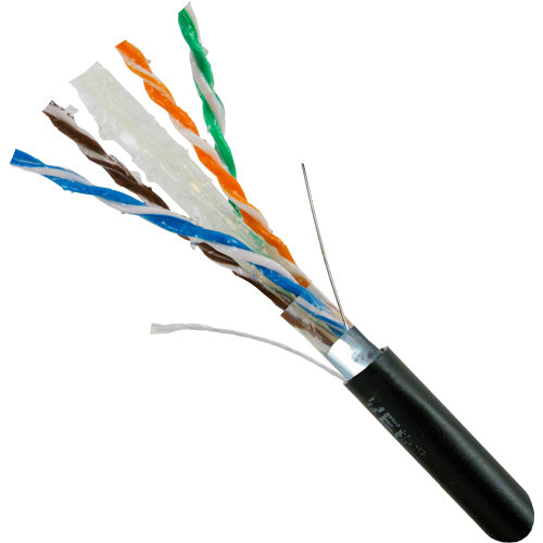 Vertical Cable 069-558/S/CMXF 23/8C CAT6 CMXF Shielded Solid BC DB Gel Filled Cable 1000ft Black