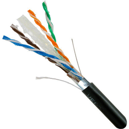 Vertical Cable 069-558/S/CMXF 23/8C CAT6 CMXF Shielded Solid BC DB Gel Filled Cable 1000ft Black