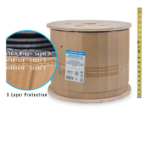 Vertical Cable 069-561/CMXT 23/8C CAT6 F/UTP Solid BC Outdoor Direct Burial(UV) Cable 1000ft Black