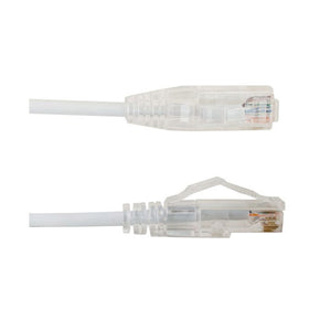Vertical Cable 077-2026/1WH 28AWG CAT6A 1ft Stranded BC Mold-Injection-Snagless Patch Cord Slim Type White