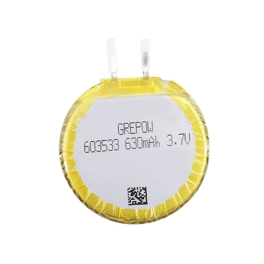 Grepow 630mAh 1S1P 3.7V LiPo Round Shaped Battery 6035033