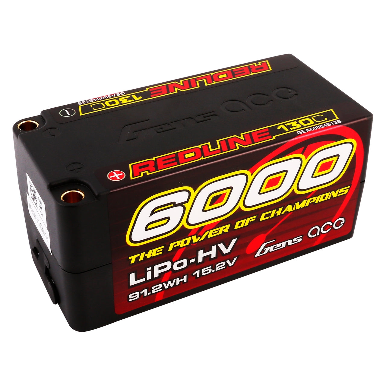 Gens Ace Redline Series 6000mAh 4S2P 15.2V 130C HardCase HV Lipo Battery