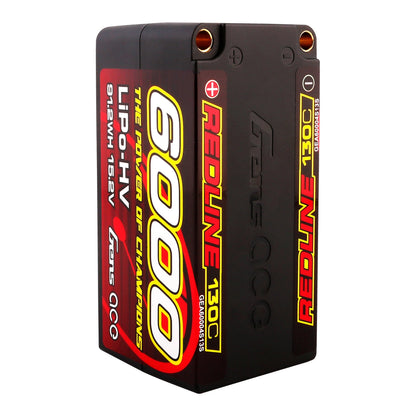 Gens Ace Redline Series 6000mAh 4S2P 15.2V 130C HardCase HV Lipo Battery