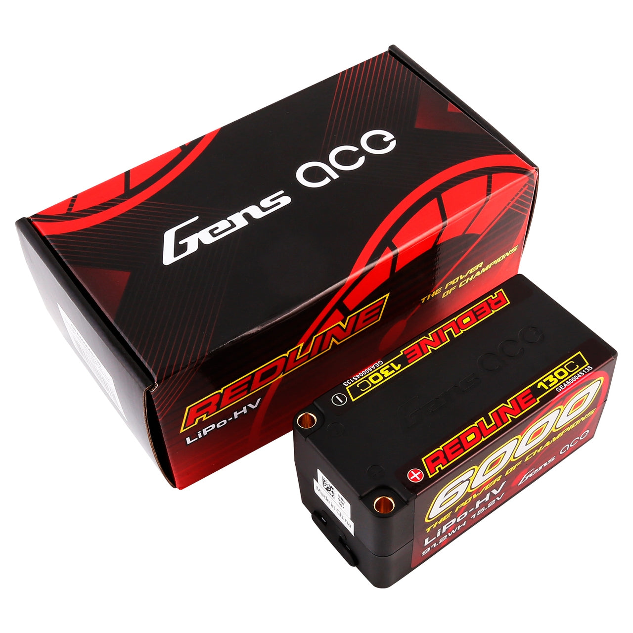 Gens Ace Redline Series 6000mAh 4S2P 15.2V 130C HardCase HV Lipo Battery