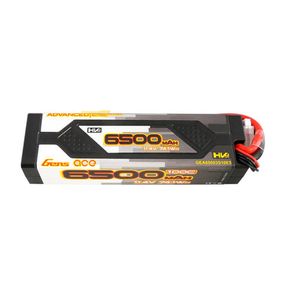 Gens Ace Advanced 6500mAh 3S1P 11.4V 100C HardCase Lipo Battery Pack 60# With EC5 Plug