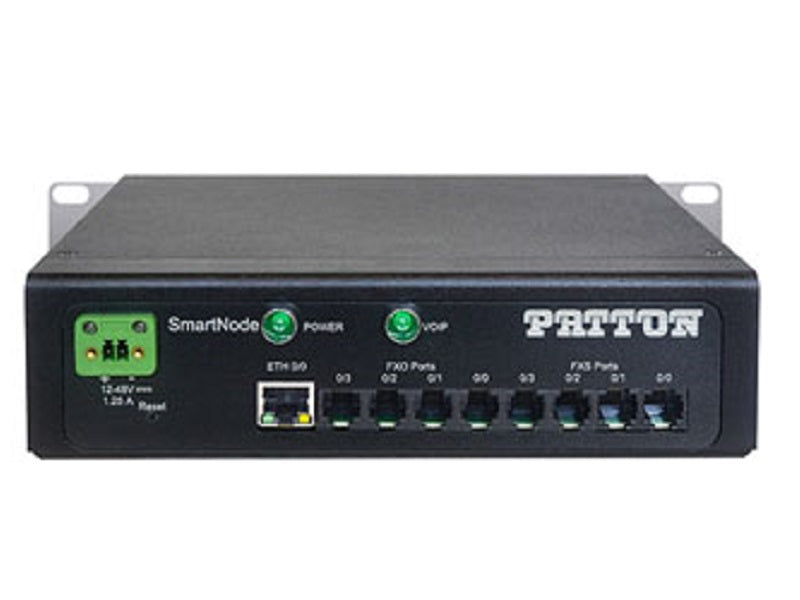 Patton SN4141E/4JS4JO8V/DC 4 FXS + 4 FXO Rugged Industrial VoIP Gateway