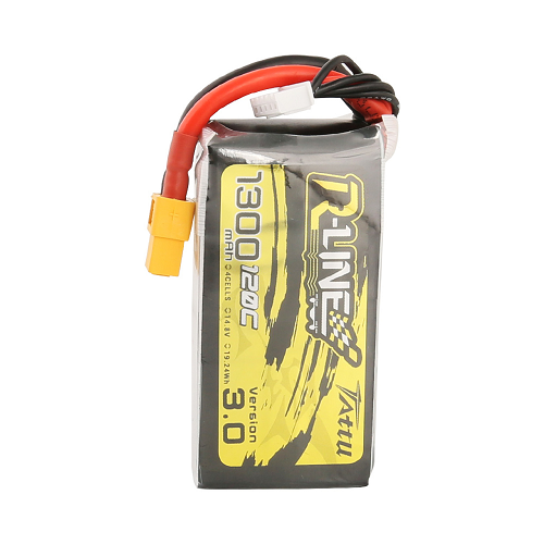Tattu R-Line Version 3.0 1300mAh 4S1P 14.8V 120C Lipo Battery Pack With XT60 Plug