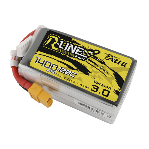Tattu R-Line Version 3.0 1400mAh 6S1P 22.2V 120C Lipo Battery Pack With XT60 Plug