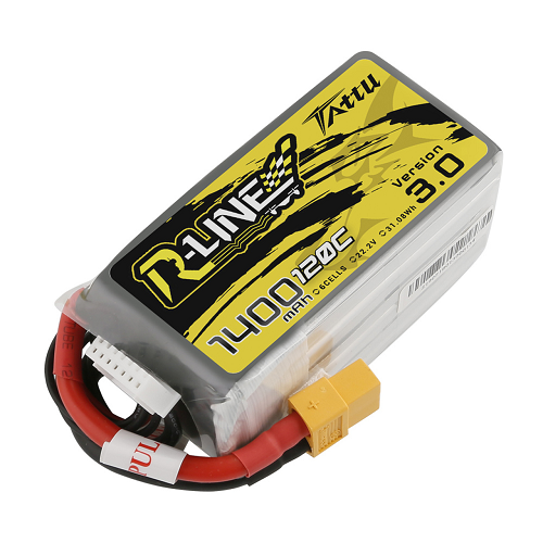 Tattu R-Line Version 3.0 1400mAh 6S1P 22.2V 120C Lipo Battery Pack With XT60 Plug