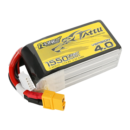 Tattu R-Line Version 4.0 1550mAh 4S1P 14.8V 130C Lipo Battery Pack With XT60 Plug