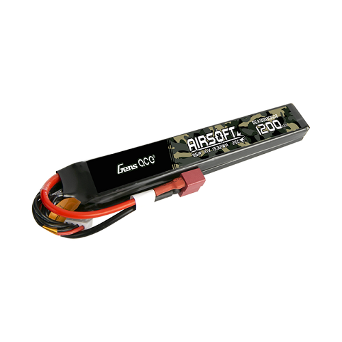 Gens Ace 1200mAh 3S1P 11.1V 25C 2X Airsoft Gun Battery With Dean Plug