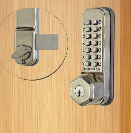 Code Locks CL200KSS Stainless Steel Surface Deadbolt w/ Key Override