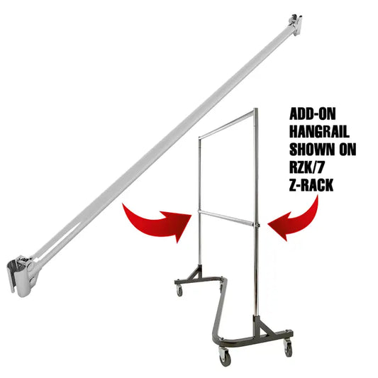58'' Add-On Hangrail for RZK/7 Rolling Rack Econoco RZH/60 (Pack of 06)