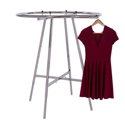 42" Diameter Round Folding Rack With Round Tubing Hangrail - Chrome Econoco K57WD