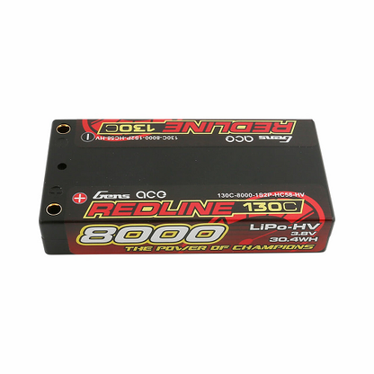 Gens Ace Redline Series 8000mAh 1S2P 3.8V 130C HardCase HV Lipo Battery With Hardcase 58#